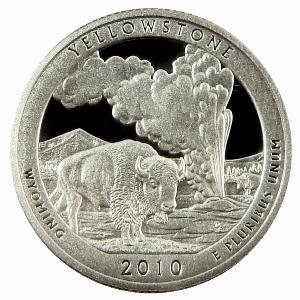 2010-S Yellowstone National Park Quarter - SILVER PROOF Close Window [x]