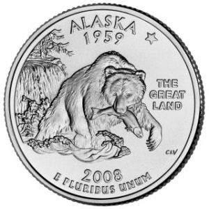 2008-D Alaska Statehood Quarter - BU Close Window [x]