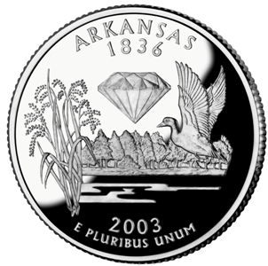 2003-S Arkansas Statehood Quarter - SILVER PROOF Close Window [x]