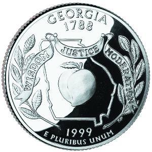 1999-S Georgia Statehood Quarter - SILVER PROOF Close Window [x]