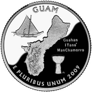 2009-S Guam Statehood Quarter - SILVER PROOF Close Window [x]