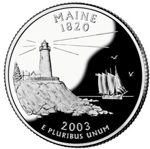 2003-S Maine Statehood Quarter - SILVER PROOF Close Window [x]