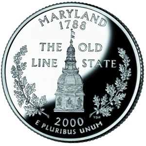2000-S Maryland Statehood Quarter - SILVER PROOF Close Window [x]