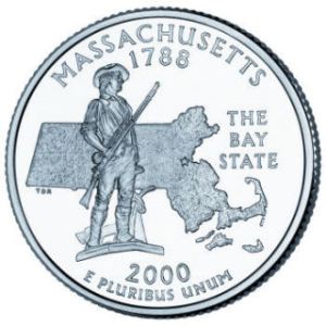 2000-D Massachusetts Statehood Quarter - BU Close Window [x]