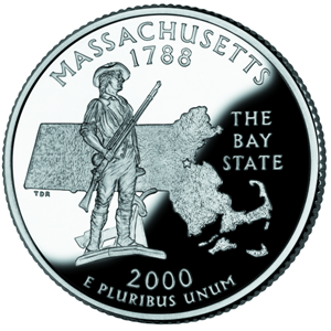 2000-S Massachusetts Statehood Quarter - SILVER PROOF Close Window [x]