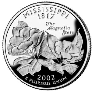 2002-S Mississippi Statehood Quarter - SILVER PROOF Close Window [x]