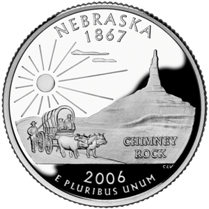 2006-S Nebraska Statehood Quarter - SILVER PROOF Close Window [x]