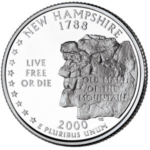 2000-D New Hampshire Statehood Quarter - BU Close Window [x]