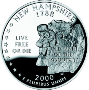 2000-S New Hampshire Statehood Quarter - SILVER PROOF Close Window [x]