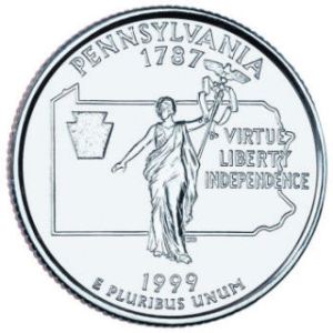 1999 Pennsylvania Statehood Quarter - BU Close Window [x]